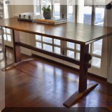 F17. Antique trestle table. 28”h x 66”w x29”d 